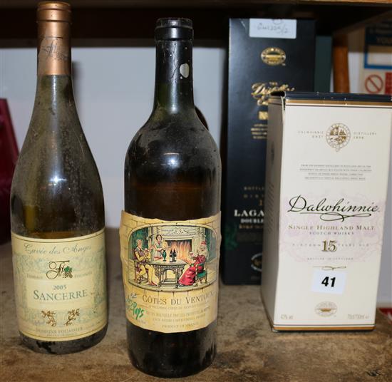Lagavulin style malt, another & mixed wines